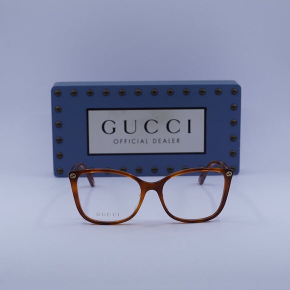 Gucci GG0026O 006 Cat Eye Eyeglasses - Light Havana 53mm - Picture 2 of 10